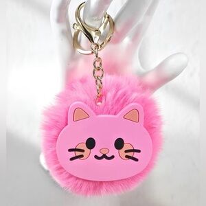 Cute Cat Keychain/Handbag Charm- You Get One-Pink Running-NWOT